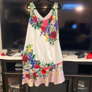 White floral cocktail dress